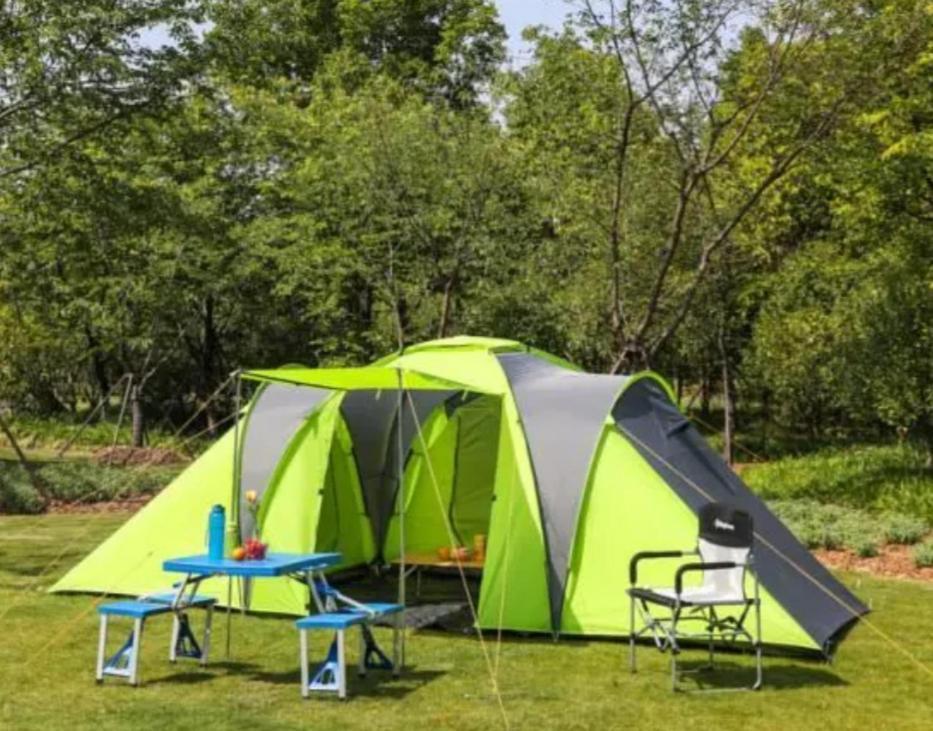 Les Hortensias grande tente familiale deux chambres et séjour vue mer sur camping nature Plestin-les-Grèves Extérieur photo